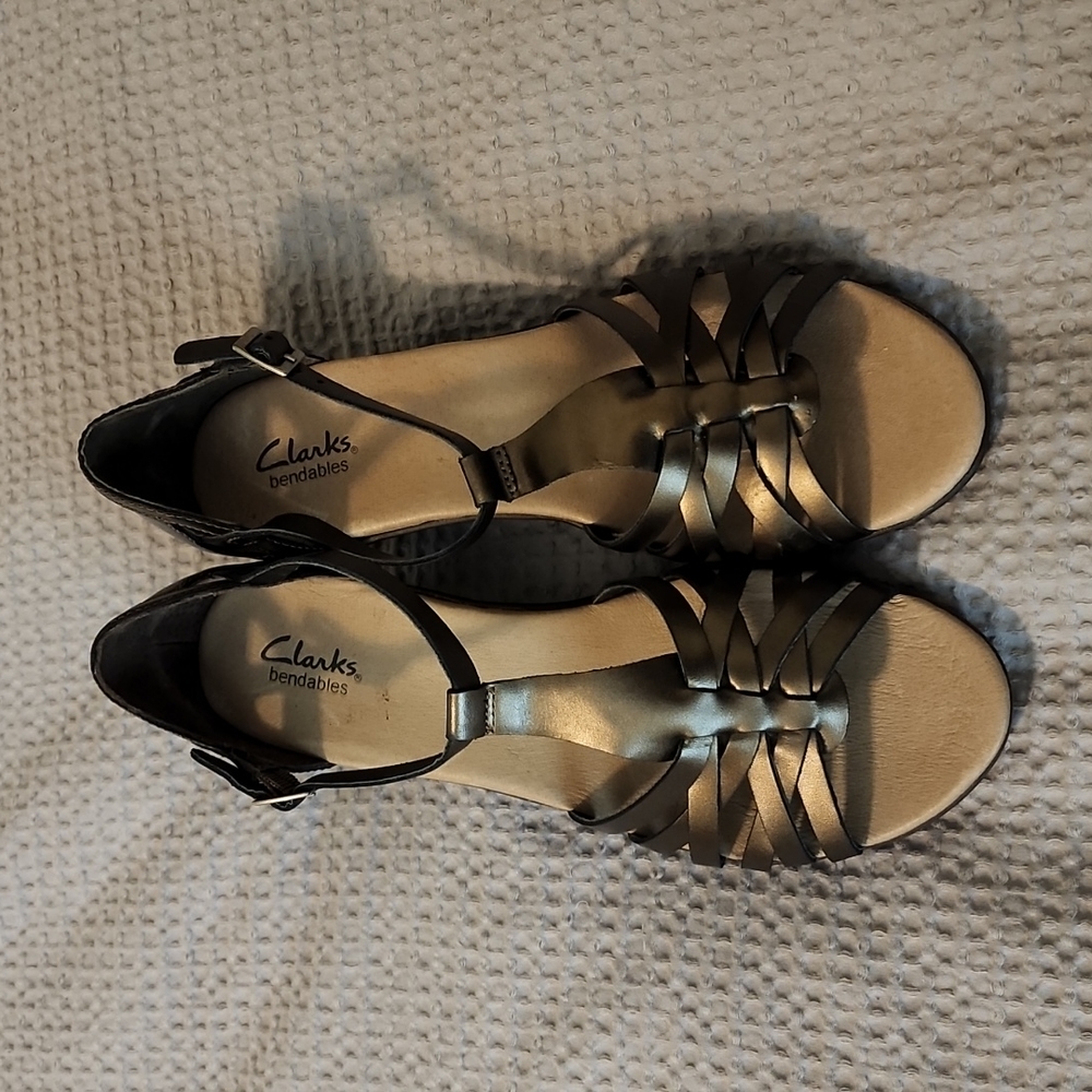 Clarks Bendable Ankle Strap Sandals